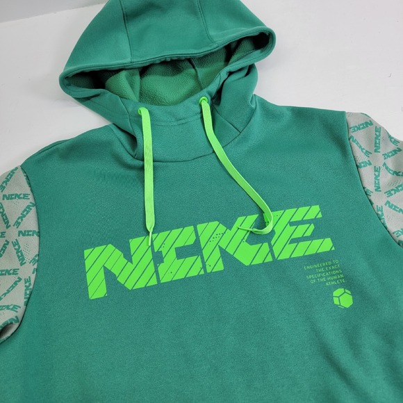 NIKE Therma-Fit Men's Sz‎ S Hoodie Pullover Green Volt DD1762-350 EUC - Picture 3 of 12